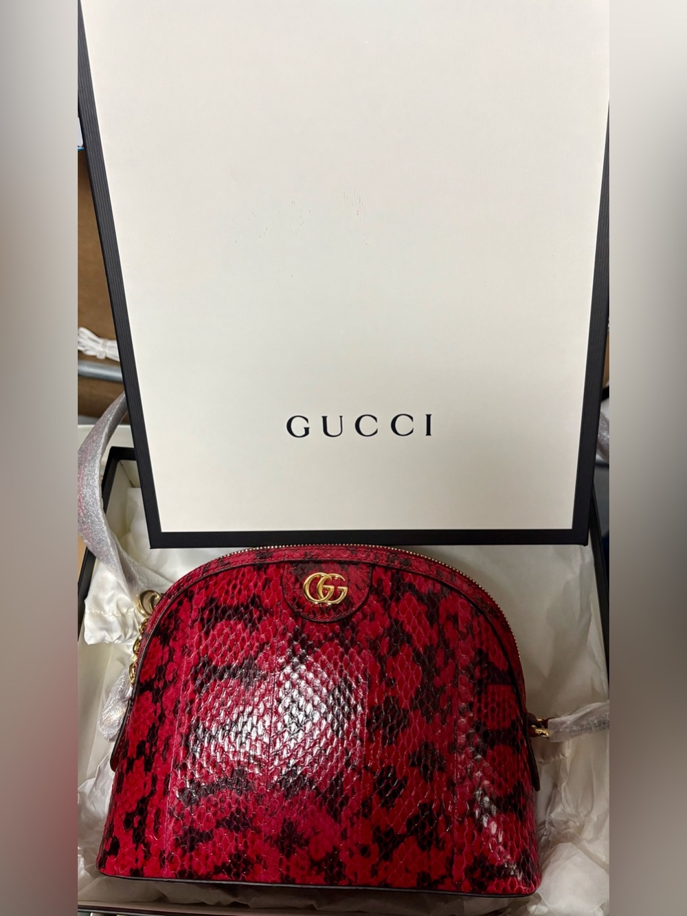 Gucci Ophidia Small Snakeskin Shoulder Bag